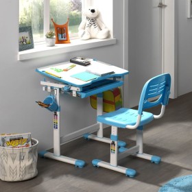 Vipack Escritorio niños regulable Comfortline 201 y silla azul