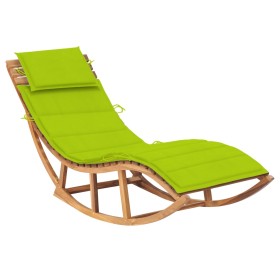 Rocking lounger with solid teak wood cushion by , Loungers - Ref: Foro24-3063344, Price: 364,11 €, Discount: %