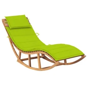 Rocking lounger with solid teak wood cushion by , Loungers - Ref: Foro24-3063344, Price: 342,18 €, Discount: %