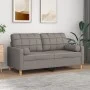 2-seater sofa with taupe gray fabric cushions 140 cm by , Sofas - Ref: Foro24-3200789, Price: 220,30 €, Discount: %