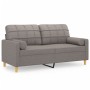 2-seater sofa with taupe gray fabric cushions 140 cm by , Sofas - Ref: Foro24-3200789, Price: 223,90 €, Discount: %