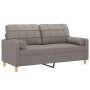 2-seater sofa with taupe gray fabric cushions 140 cm by , Sofas - Ref: Foro24-3200789, Price: 223,90 €, Discount: %