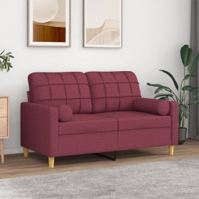 2-seater sofa with red fabric cushions 120 cm by , Sofas - Ref: Foro24-3200780, Price: 214,55 €, Discount: %