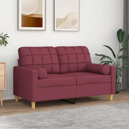 2-seater sofa with red fabric cushions 120 cm by , Sofas - Ref: Foro24-3200780, Price: 211,27 €, Discount: %