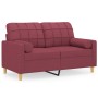 2-seater sofa with red fabric cushions 120 cm by , Sofas - Ref: Foro24-3200780, Price: 214,55 €, Discount: %