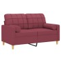 2-seater sofa with red fabric cushions 120 cm by , Sofas - Ref: Foro24-3200780, Price: 214,55 €, Discount: %