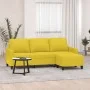 3-seater sofa with light yellow fabric stool 180 cm by , Sofas - Ref: Foro24-3201042, Price: 298,60 €, Discount: %