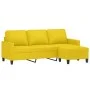 3-seater sofa with light yellow fabric stool 180 cm by , Sofas - Ref: Foro24-3201042, Price: 298,60 €, Discount: %