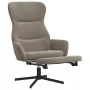 Relaxation armchair with footrest in light gray velvet by , Armchairs - Ref: Foro24-3097495, Price: 126,25 €, Discount: %