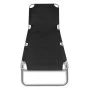 Tumbona plegable de acero con recubrimiento polvo negro de vidaXL, Tumbonas - Ref: Foro24-41478, Precio: 59,39 €, Descuento: %