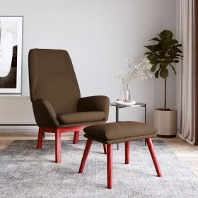 Relaxation armchair with brown fabric stool by , Armchairs - Ref: Foro24-3097874, Price: 150,57 €, Discount: %