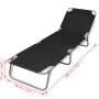 Tumbona plegable de acero con recubrimiento polvo negro de vidaXL, Tumbonas - Ref: Foro24-41478, Precio: 59,39 €, Descuento: %