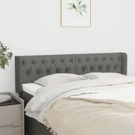 Dark gray fabric headboard 147x16x78/88 cm by , Headboards and footboards - Ref: Foro24-3119103, Price: 77,44 €, Discount: %