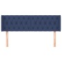 Kopfteil aus blauem Stoff, 147 x 16 x 78/88 cm von , Kopf- und Fußteile - Ref: Foro24-3119108, Preis: 62,12 €, Rabatt: %