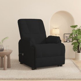 Sillón reclinable elevador de piel de ante blanco negro