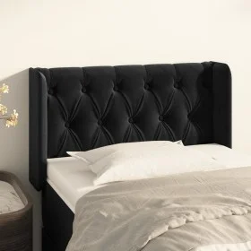 Kopfteil aus schwarzem Samt, 83 x 16 x 78/88 cm von , Kopf- und Fußteile - Ref: Foro24-3119136, Preis: 60,19 €, Rabatt: %