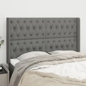 Kopfteil mit dunkelgrauen Stoffohren 147x16x118/128 cm von , Kopf- und Fußteile - Ref: Foro24-3119915, Preis: 132,64 €, Rabat...