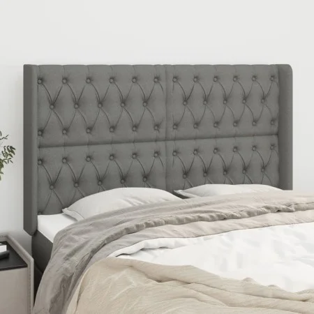 Headboard with dark gray fabric ears 147x16x118/128 cm by , Headboards and footboards - Ref: Foro24-3119915, Price: 132,64 €,...