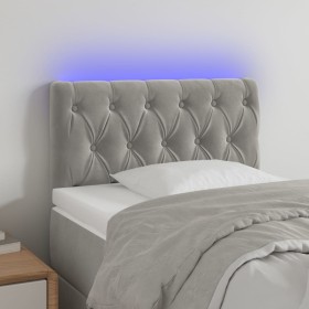 Light gray velvet headboard with LED 80x7x78/88 cm by , Headboards and footboards - Ref: Foro24-3121978, Price: 45,47 €, Disc...
