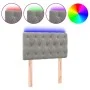 Light gray velvet headboard with LED 80x7x78/88 cm by , Headboards and footboards - Ref: Foro24-3121978, Price: 51,23 €, Disc...