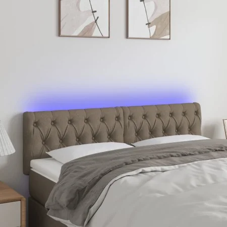 Headboard with LED in taupe gray fabric 144x7x78/88 cm by , Headboards and footboards - Ref: Foro24-3121950, Price: 81,97 €, ...