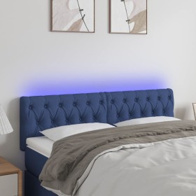 Blue fabric headboard with LED 144x7x78/88 cm by , Headboards and footboards - Ref: Foro24-3121952, Price: 58,37 €, Discount: %
