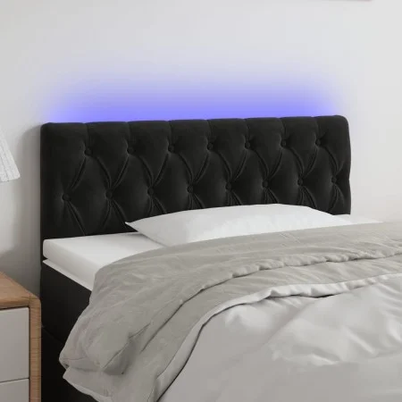 Black velvet headboard with LED 100x7x78/88 cm by , Headboards and footboards - Ref: Foro24-3121992, Price: 55,95 €, Discount: %