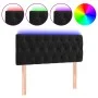 Black velvet headboard with LED 100x7x78/88 cm by , Headboards and footboards - Ref: Foro24-3121992, Price: 55,95 €, Discount: %
