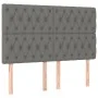 Headboard with LED lights dark gray fabric 144x7x118/128 cm by , Headboards and footboards - Ref: Foro24-3122759, Price: 128,...