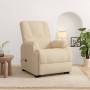 Sillón reclinable elevador de piel de ante blanco crema