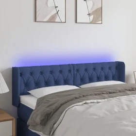 Blue fabric headboard with LED 147x16x78/88 cm by , Headboards and footboards - Ref: Foro24-3123576, Price: 79,93 €, Discount: %
