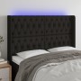 Kopfteil aus schwarzem Stoff mit LED 147x16x118/128 cm von , Kopf- und Fußteile - Ref: Foro24-3124384, Preis: 137,49 €, Rabat...