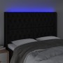 Kopfteil aus schwarzem Stoff mit LED 147x16x118/128 cm von , Kopf- und Fußteile - Ref: Foro24-3124384, Preis: 137,49 €, Rabat...