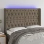 Headboard with LED in taupe gray fabric 147x16x118/128 cm by , Headboards and footboards - Ref: Foro24-3124386, Price: 165,19...