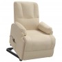 Sillón reclinable elevador de piel de ante blanco crema
