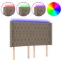 Headboard with LED in taupe gray fabric 147x16x118/128 cm by , Headboards and footboards - Ref: Foro24-3124386, Price: 165,87...