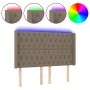 Headboard with LED in taupe gray fabric 147x16x118/128 cm by , Headboards and footboards - Ref: Foro24-3124386, Price: 165,19...