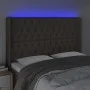 Headboard with LED in taupe gray fabric 147x16x118/128 cm by , Headboards and footboards - Ref: Foro24-3124386, Price: 165,19...