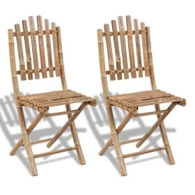 Folding garden chairs 2 units bamboo by vidaXL, Garden chairs - Ref: Foro24-41498, Price: 108,74 €, Discount: %