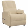 Sillón reclinable elevador de piel de ante blanco crema
