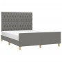 Estructura de cama con cabecero de tela gris oscuro 140x190 cm de , Camas y somieres - Ref: Foro24-3125293, Precio: 234,74 €,...
