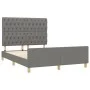 Dark gray fabric bed frame with headboard 140x190 cm by , Beds and slatted bases - Ref: Foro24-3125293, Price: 234,18 €, Disc...