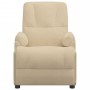 Sillón reclinable elevador de piel de ante blanco crema