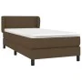 Box spring bed with dark brown fabric mattress 100x200 cm by , Beds and slatted bases - Ref: Foro24-3126064, Price: 334,47 €,...
