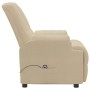 Sillón reclinable elevador de piel de ante blanco crema