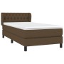 Box spring bed with dark brown fabric mattress 100x200 cm by , Beds and slatted bases - Ref: Foro24-3126464, Price: 341,80 €,...