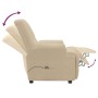 Sillón reclinable elevador de piel de ante blanco crema
