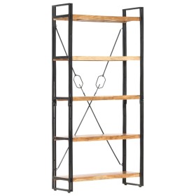 Estantería de 5 niveles 90x30x180 cm madera maciza de acacia