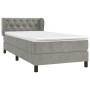 Box spring bed with light gray velvet mattress 80x200 cm by , Beds and slatted bases - Ref: Foro24-3127637, Price: 305,54 €, ...