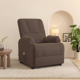 Sillón de masaje elevable cuero sintético marrón